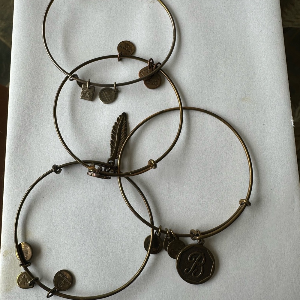 Alex and Ani Gold Charm Bracelet Set